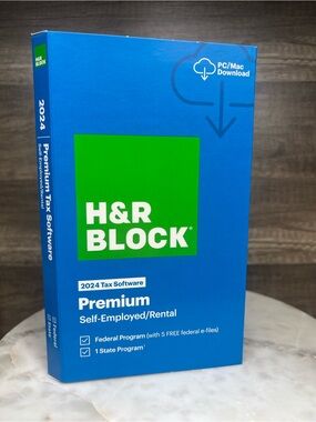 H&R Block Tax Software Premium 2024 PC/MAC Download Self-Employed/Rental NEW